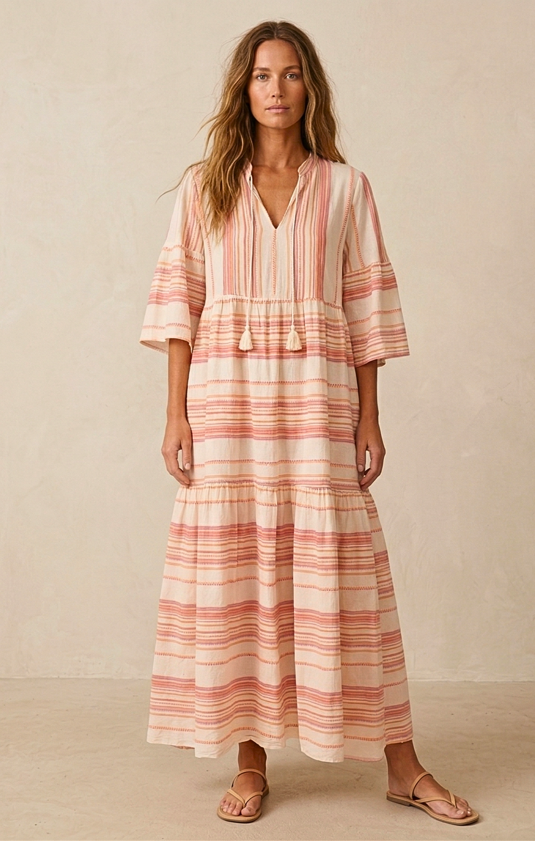 MIRAMAR BOHEMIAN TIERED MAXI DRESS