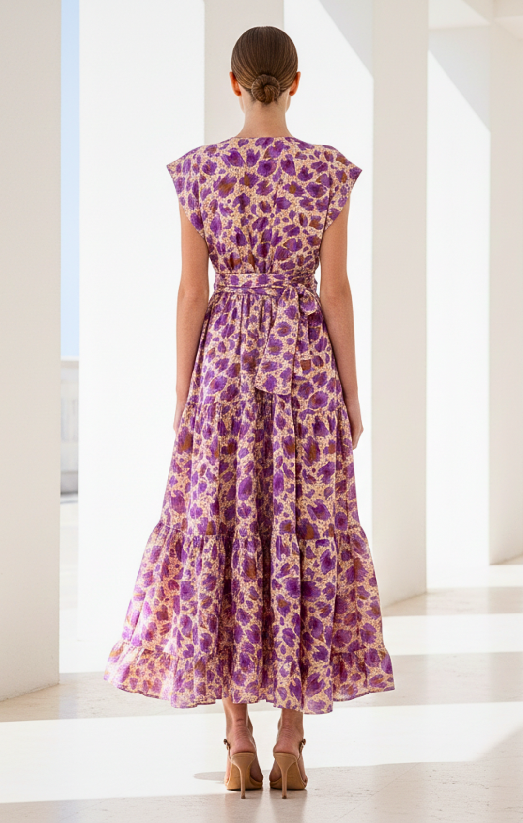 Mishal Tiered Satin Maxi Dress