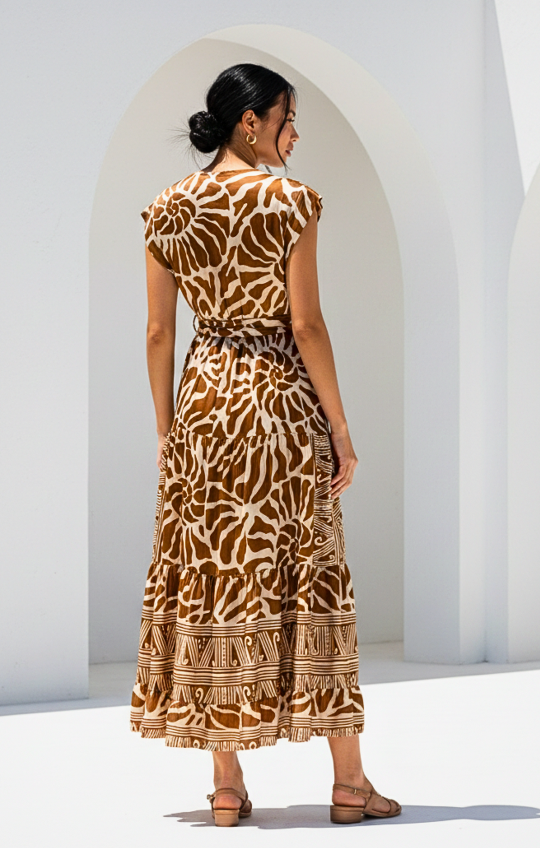 Mishal Tiered Satin Maxi Dress