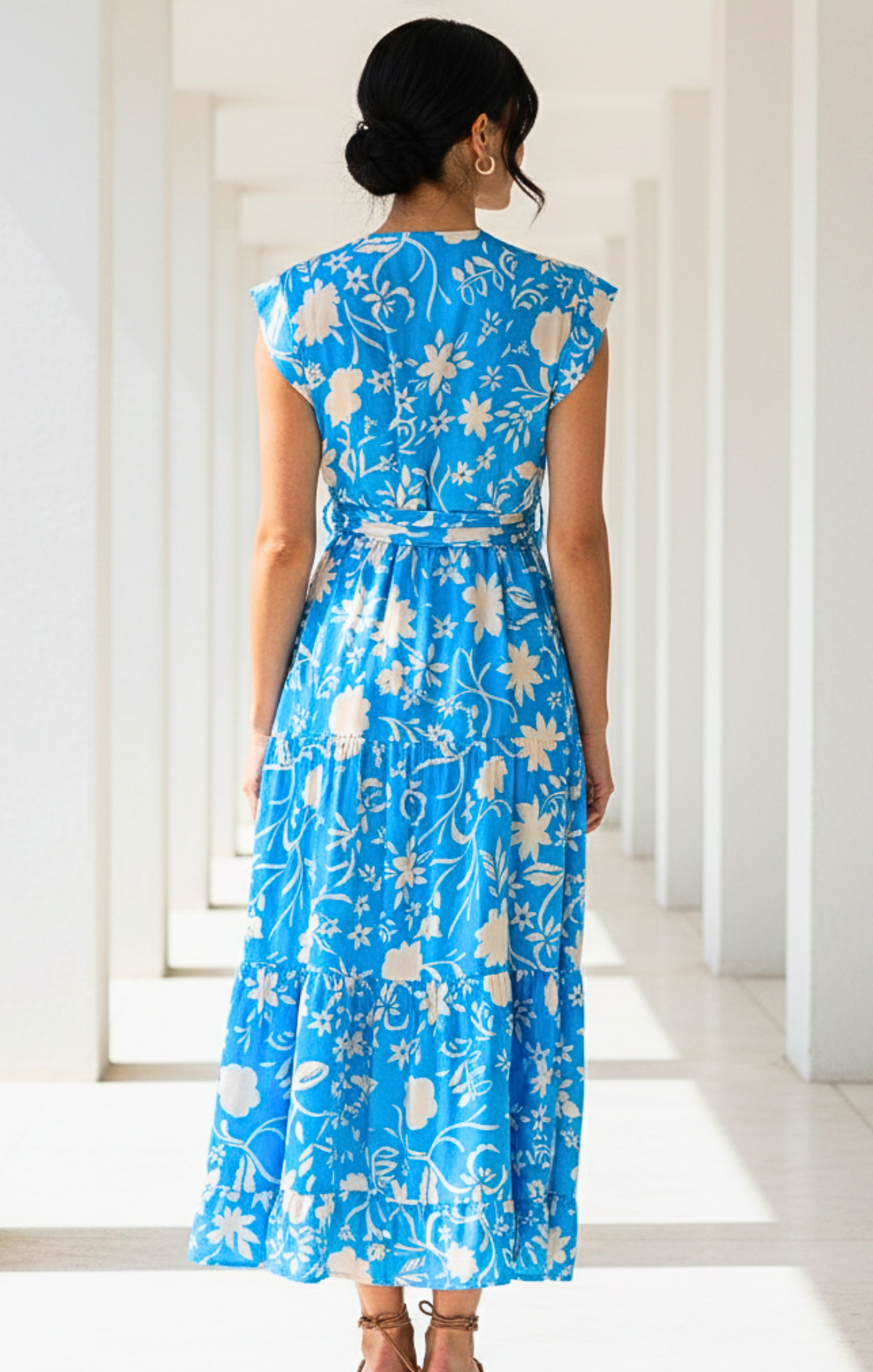 Mishal Tiered Satin Maxi Dress