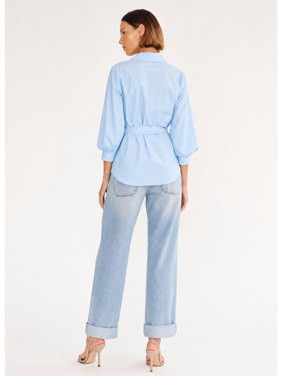 Monica Wrap Front Tie Waist Blouse