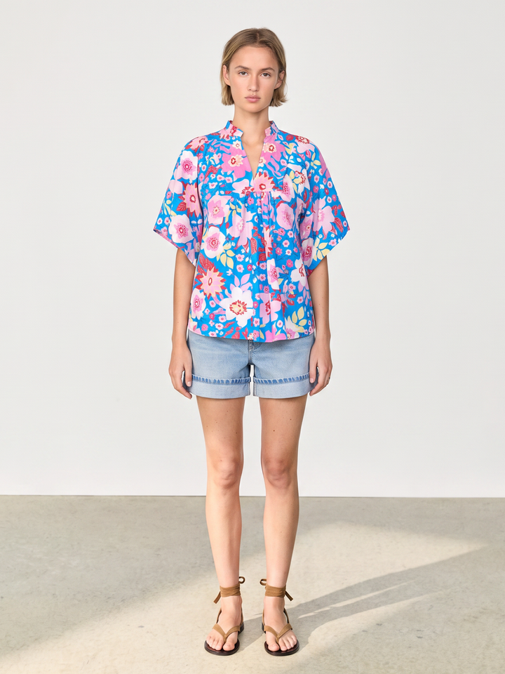 Noelia Flutter Sleeve V-Neck  Blouse