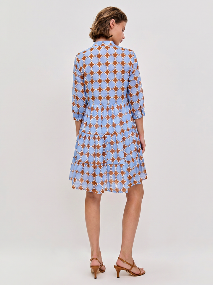 Opa Cotton Voile Tiered Mini Dress with Detachable Jersey Lining