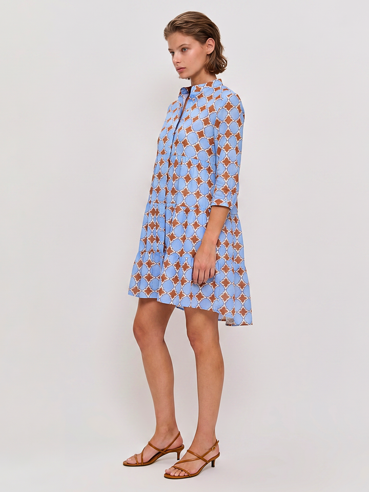 Opa Cotton Voile Tiered Mini Dress with Detachable Jersey Lining