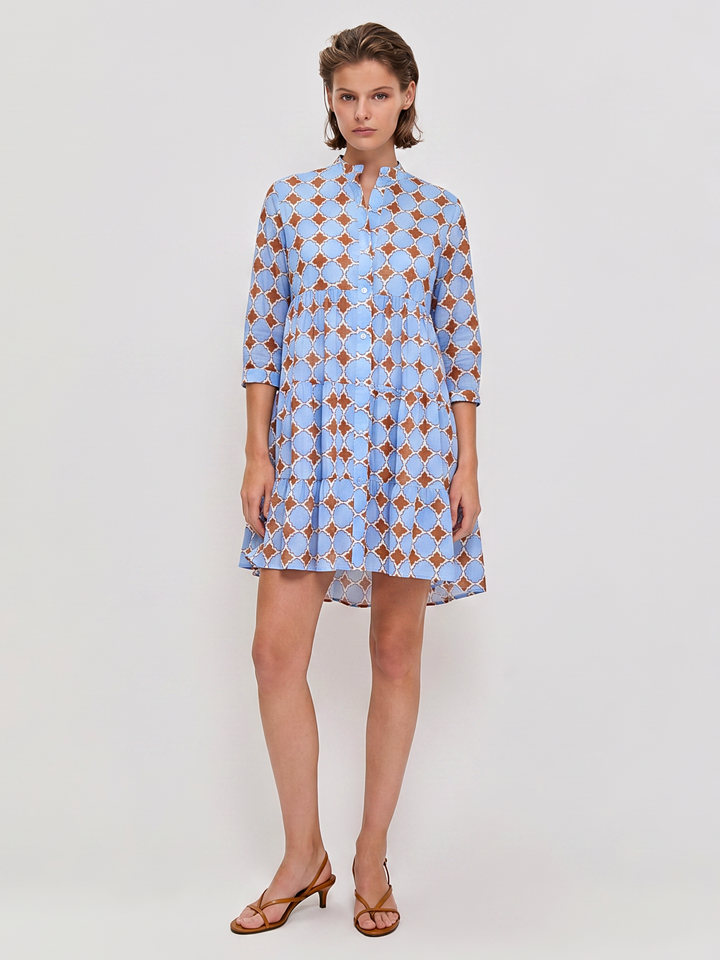 Opa Cotton Voile Tiered Mini Dress with Detachable Jersey Lining