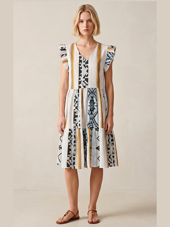 ROSARIO GEOMETRIC MINI DRESS