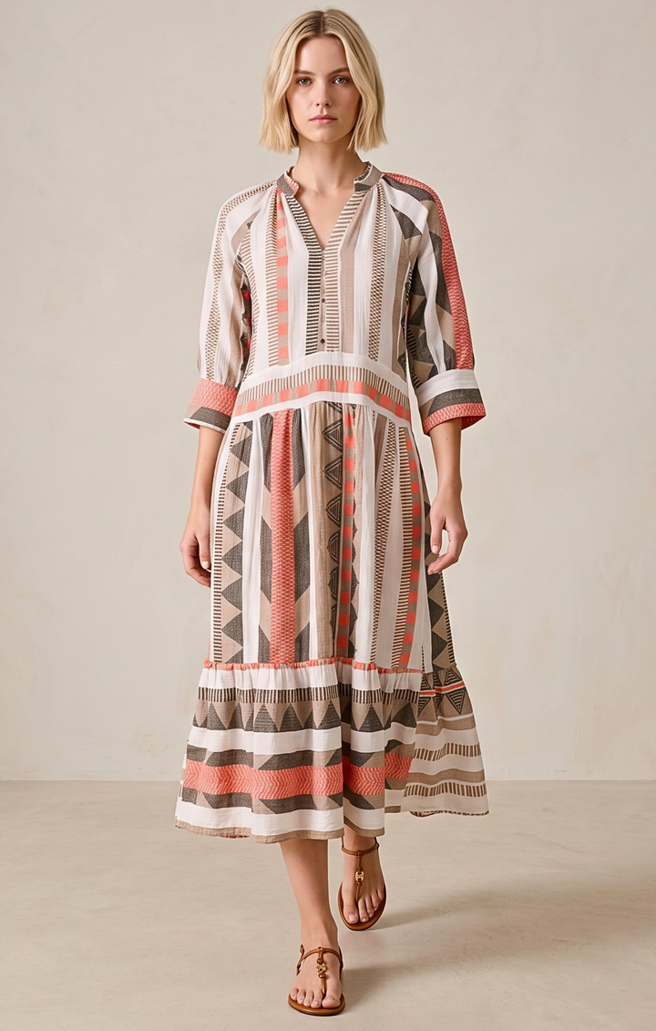 RIOJA BOHEMIAN BEACH MIDI DRESS