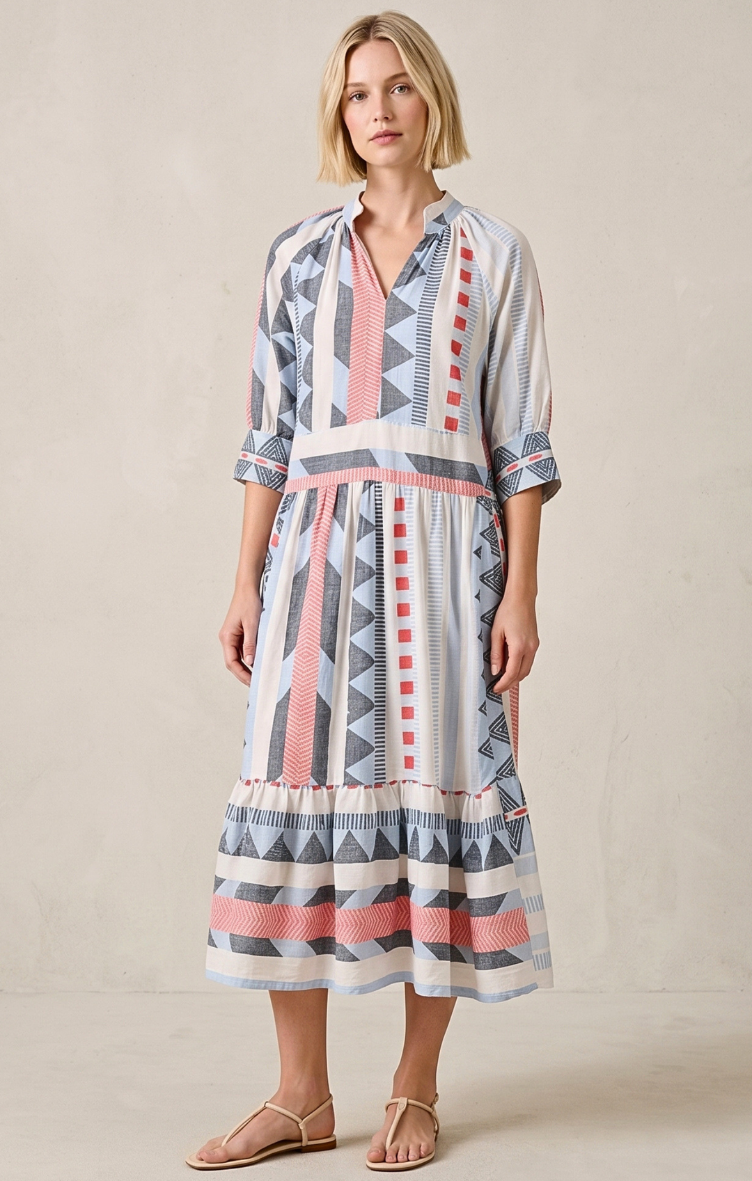 RIOJA BOHEMIAN BEACH MIDI DRESS