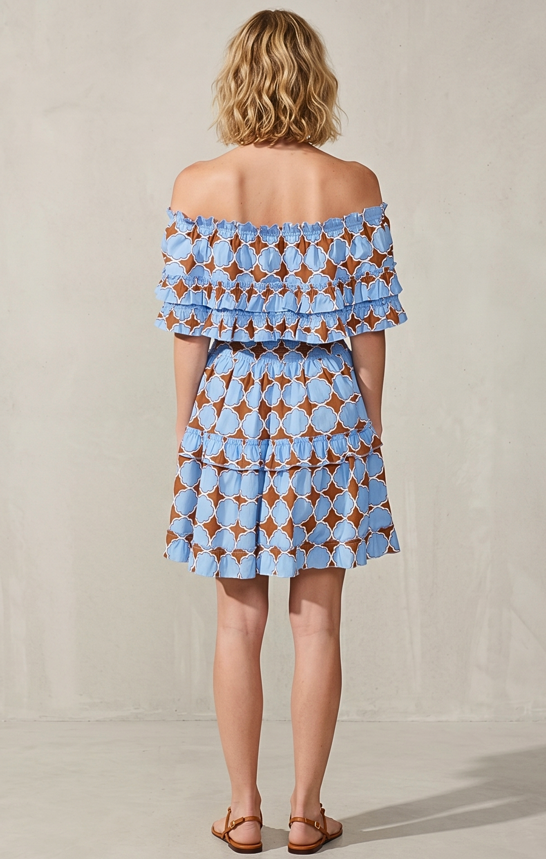 RIZA OFF-SHOULDER TIERED MINI DRESS