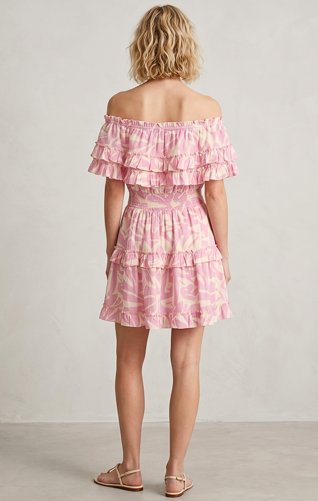 RIZA OFF-SHOULDER TIERED MINI DRESS