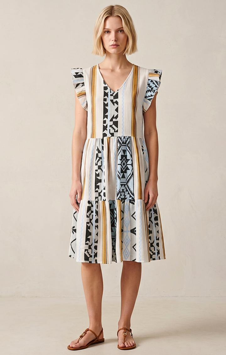 ROSARIO GEOMETRIC MINI DRESS