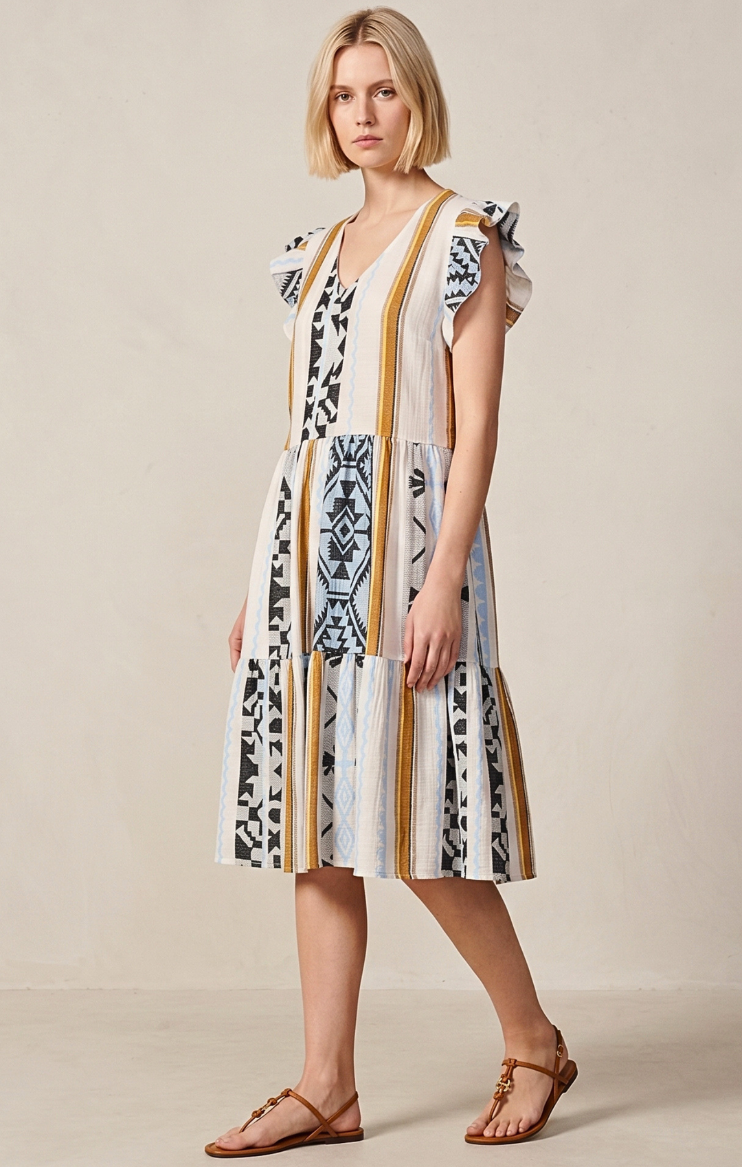 ROSARIO GEOMETRIC MINI DRESS