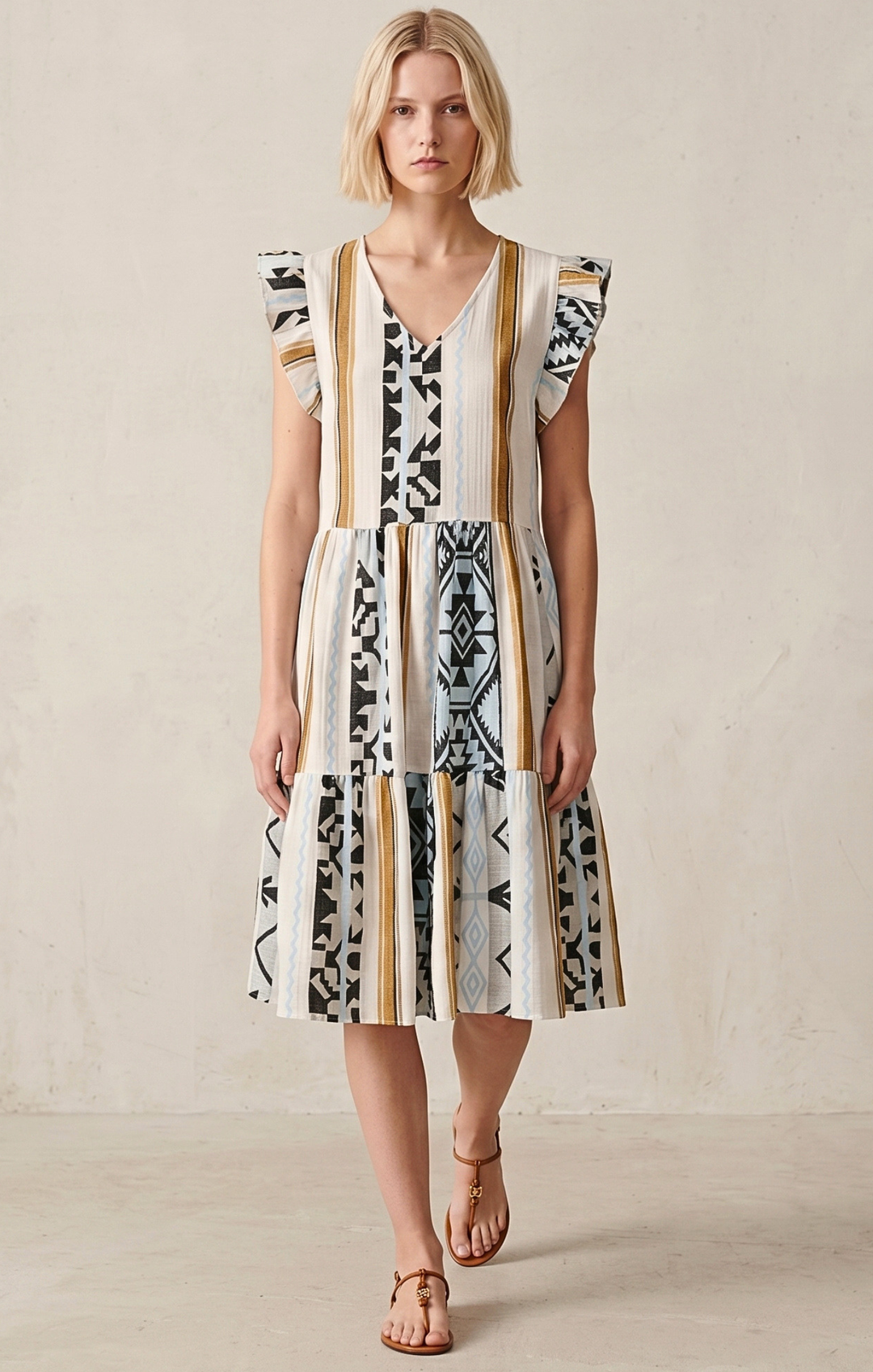 ROSARIO GEOMETRIC MINI DRESS