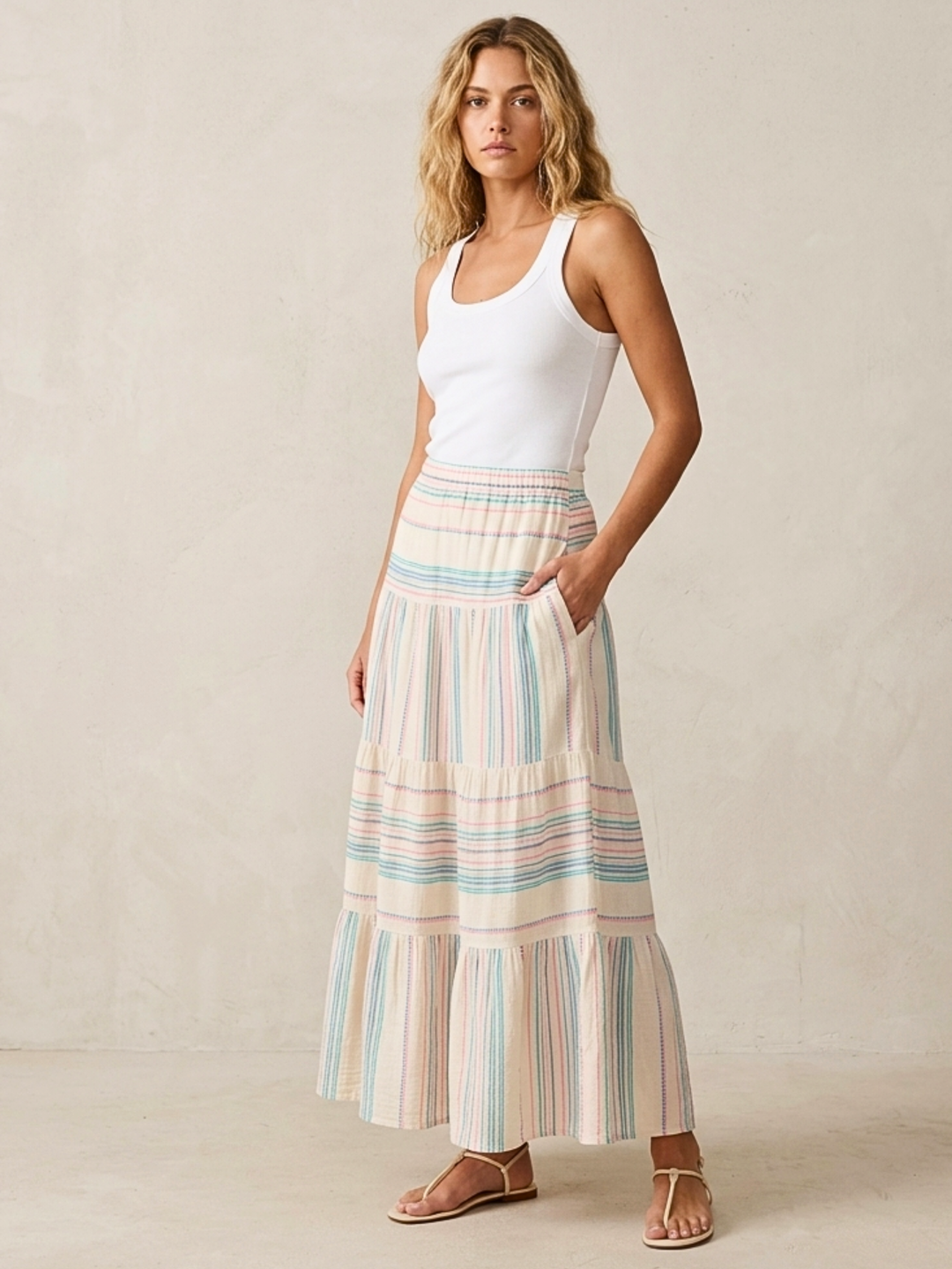 The Azuba Tiered  Bohemian Maxi Skirt