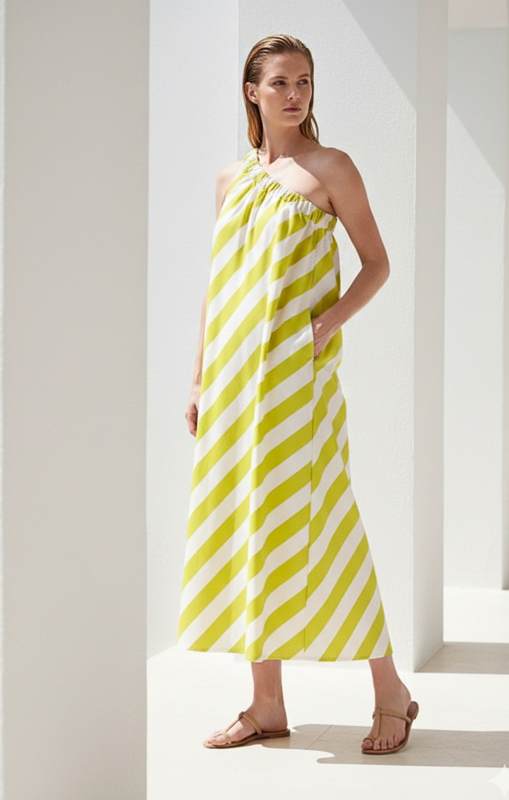 Blaire  One-Shoulder Maxi Dress - Summer Beach Goddess
