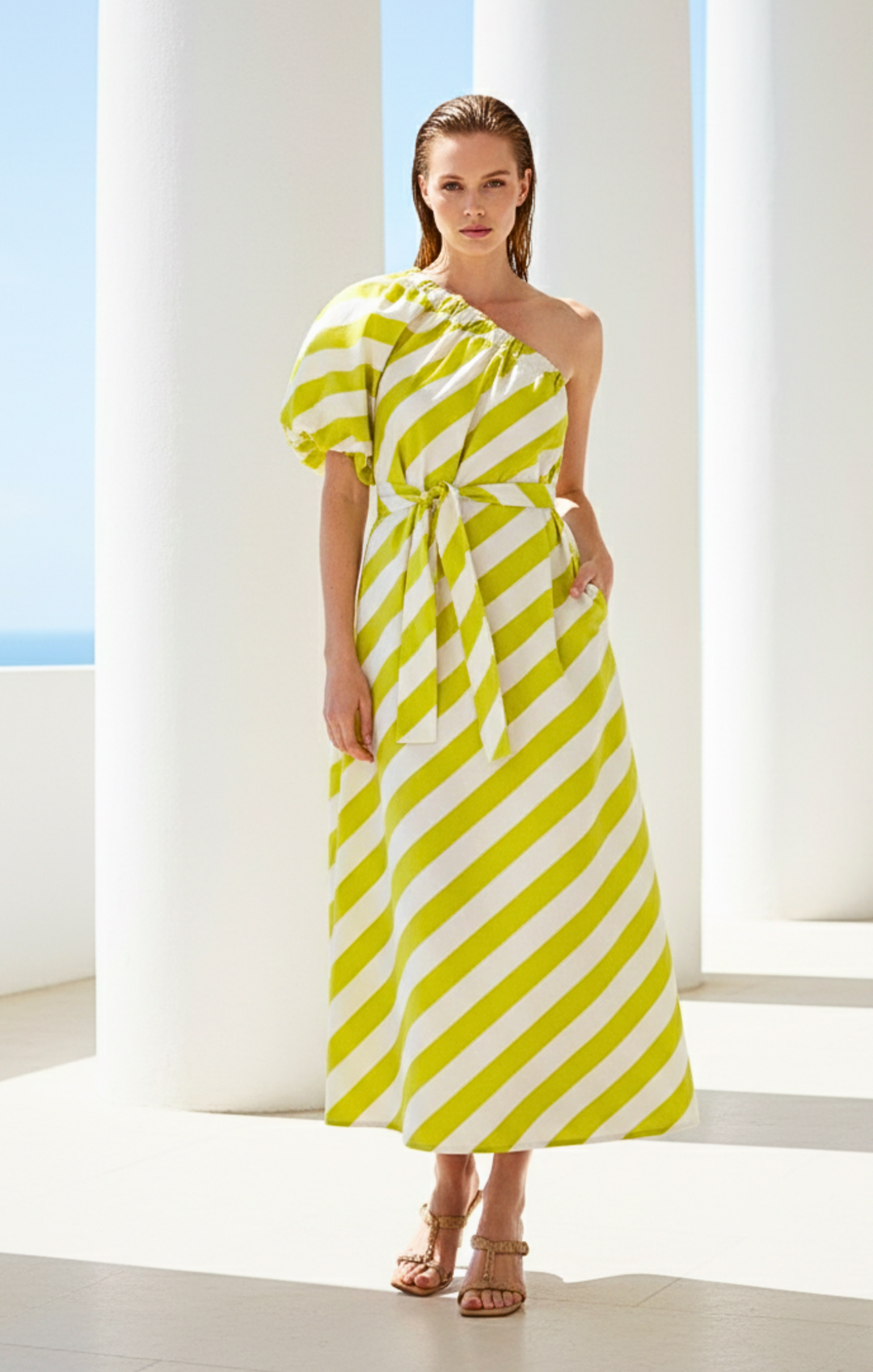 Blaire  One-Shoulder Maxi Dress - Summer Beach Goddess