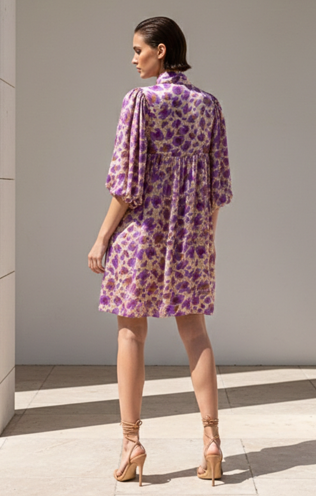 Giada Balloon-Sleeve Mini Dress