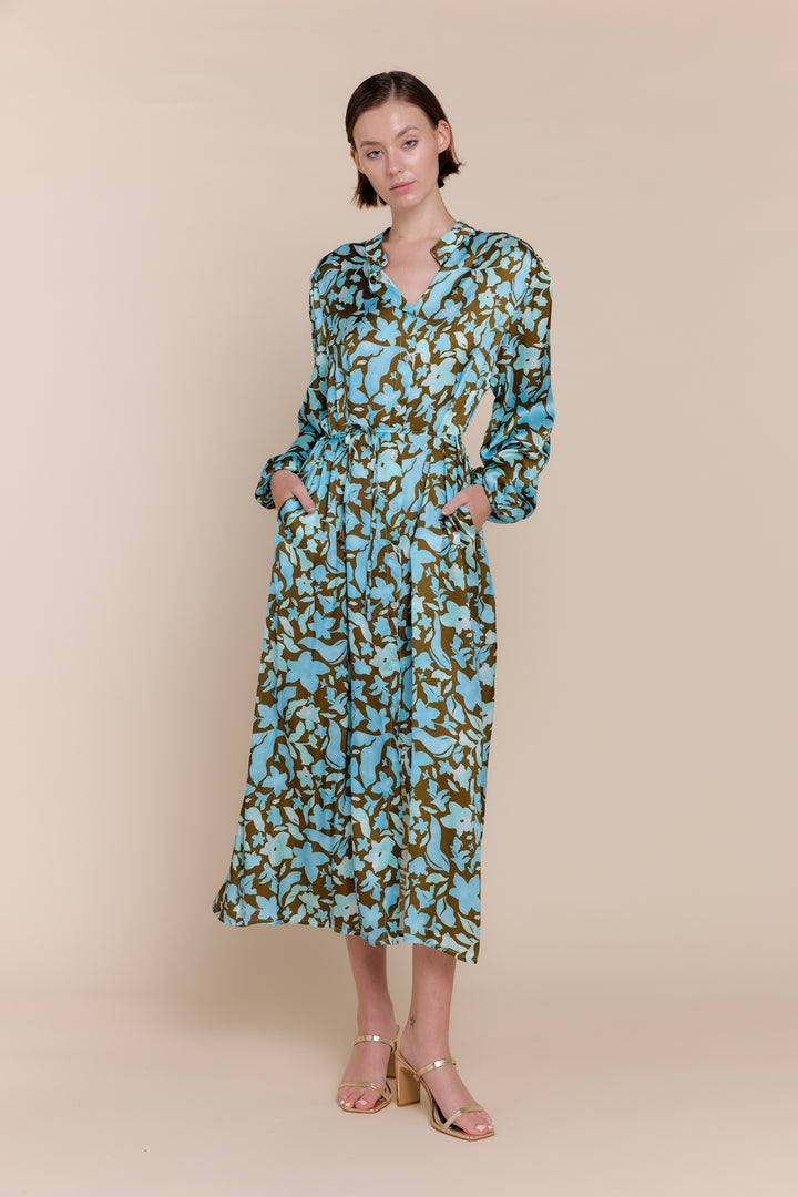 CASSANDRA | Dresses | Dresses, Long Sleeve, Maxi Dresses, NEW ARRIVALS, PRINT, Satin, SPRING2025 | shop-sofia