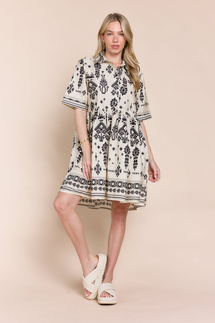OLAN | Dresses | Cotton, Dresses, NEW ARRIVALS, PRINT, Short Dresses, Short Sleeve, SPRING2025 | shop-sofia