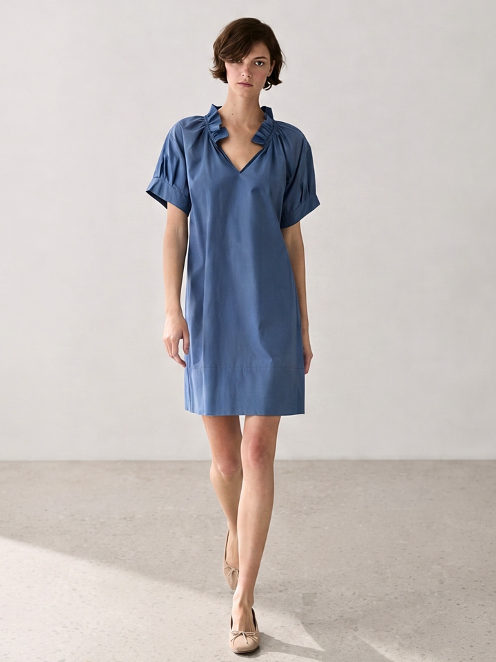Tabitha Minimalist Cotton Poplin Shift Dress