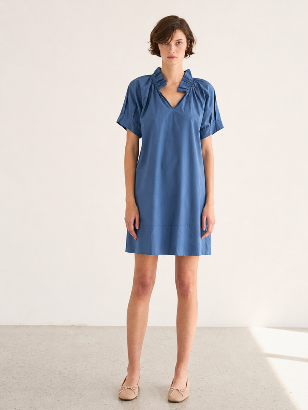 Tabitha Minimalist Cotton Poplin Shift Dress