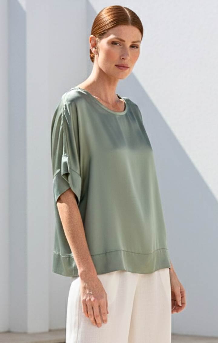 Tamar Relaxed  Scoop Neckline Blouse