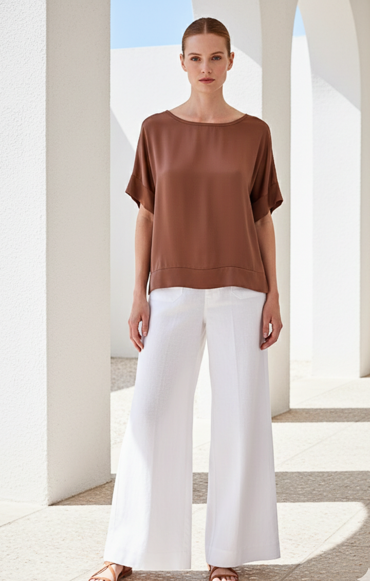 Tamar Relaxed  Scoop Neckline Blouse