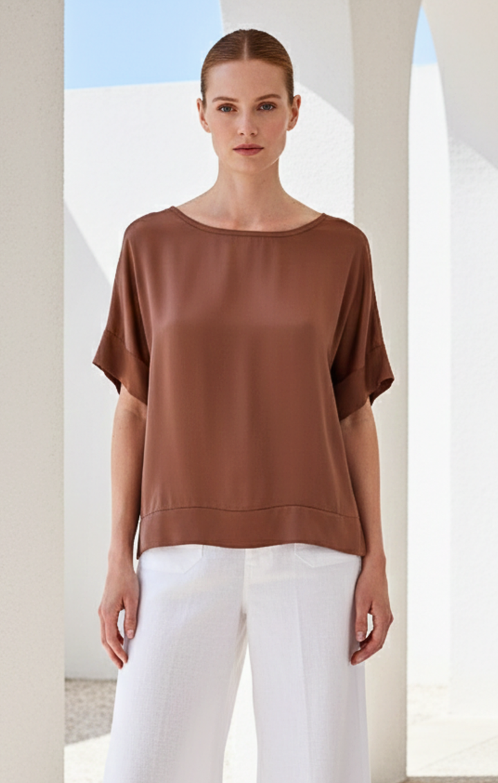 Tamar Relaxed  Scoop Neckline Blouse