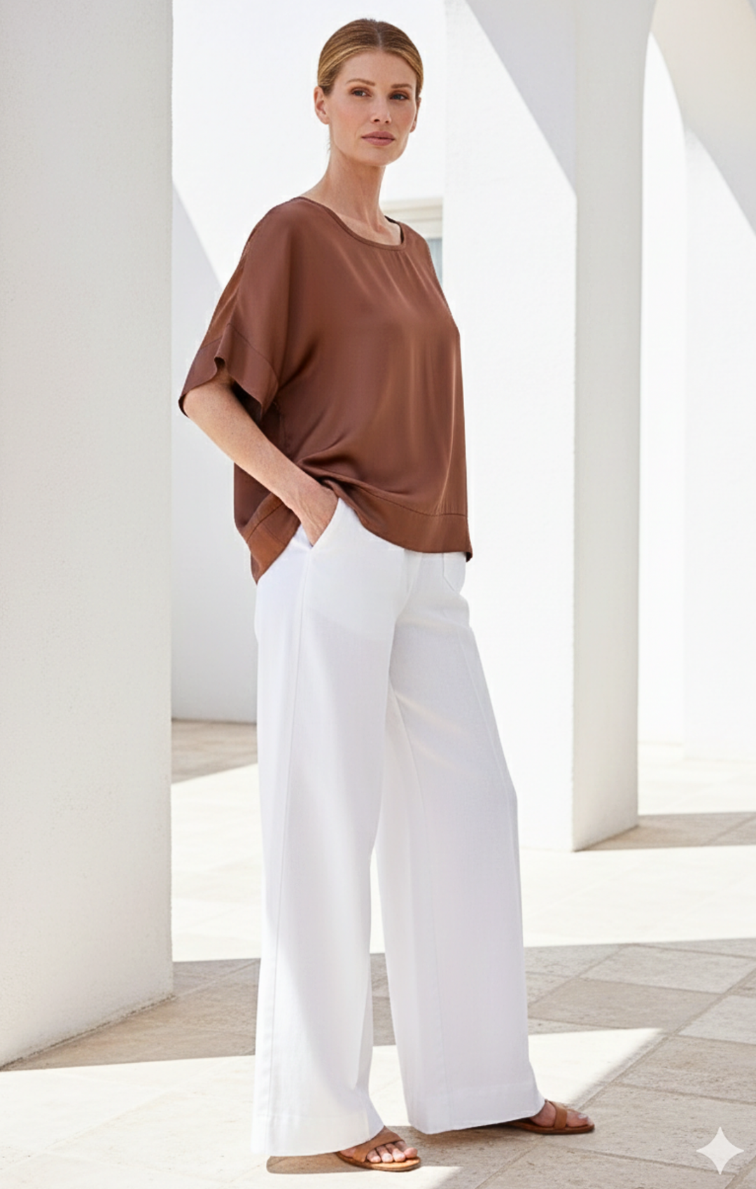 Tamar Relaxed  Scoop Neckline Blouse