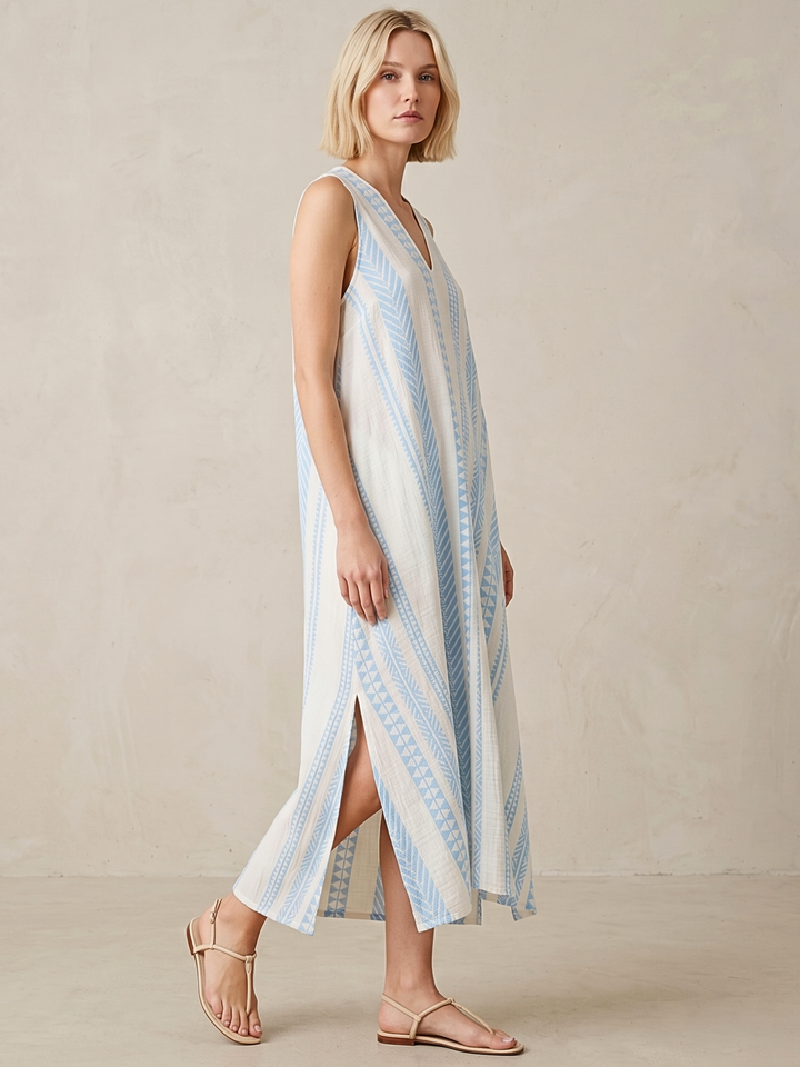 TESU GEOMETRIC KAFTAN MIDI DRESS