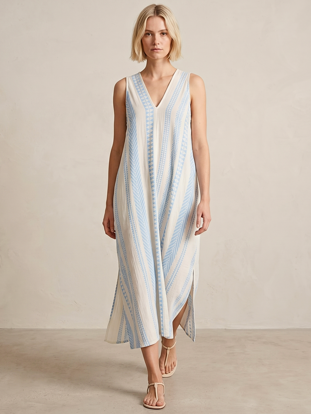 TESU GEOMETRIC KAFTAN MIDI DRESS