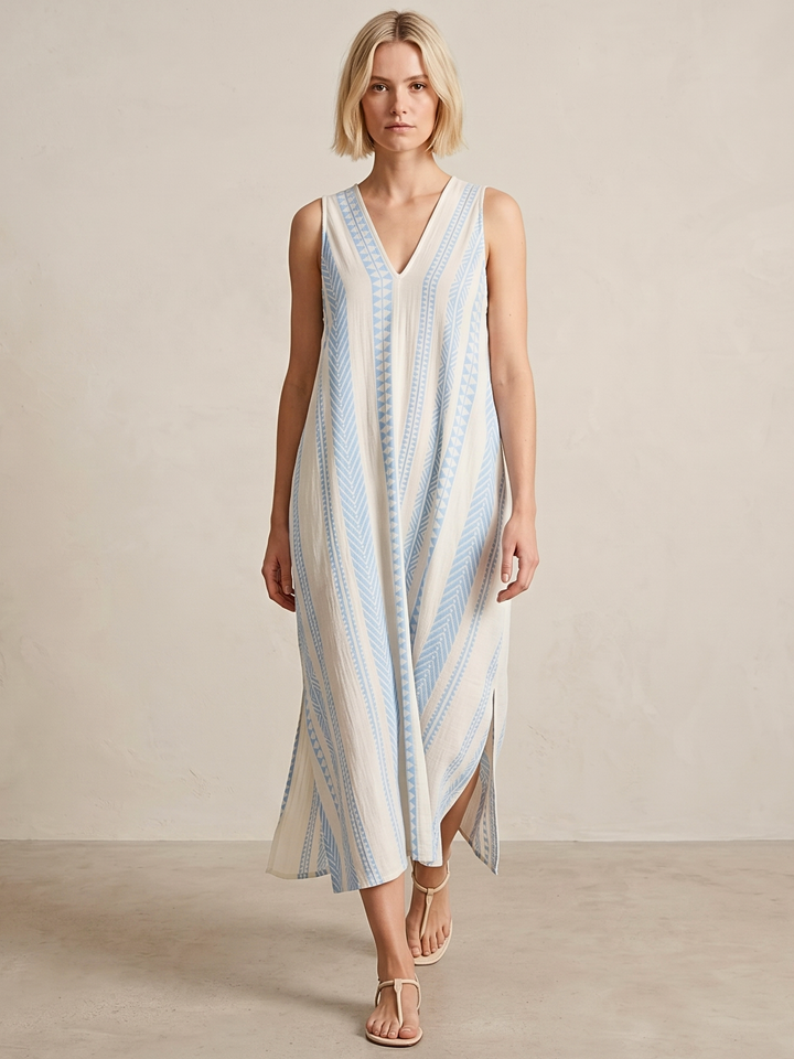 TESU GEOMETRIC KAFTAN MIDI DRESS