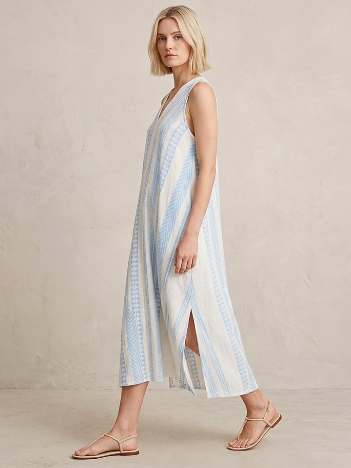 TESU GEOMETRIC KAFTAN MIDI DRESS