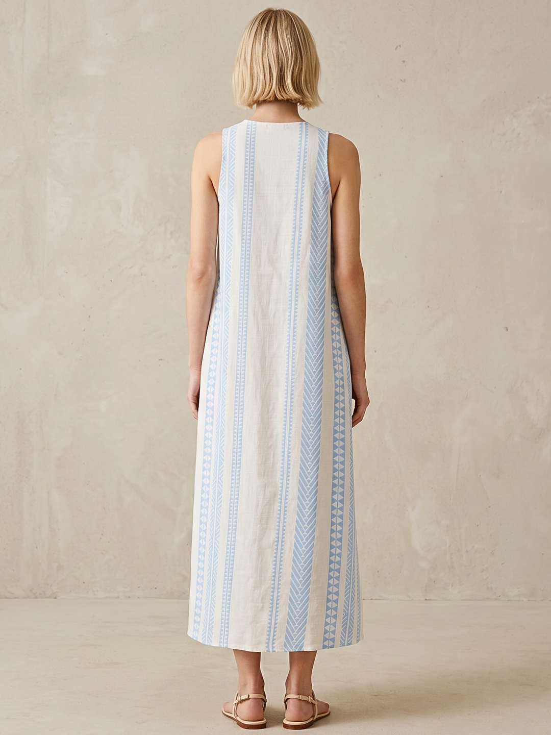 TESU GEOMETRIC KAFTAN MIDI DRESS