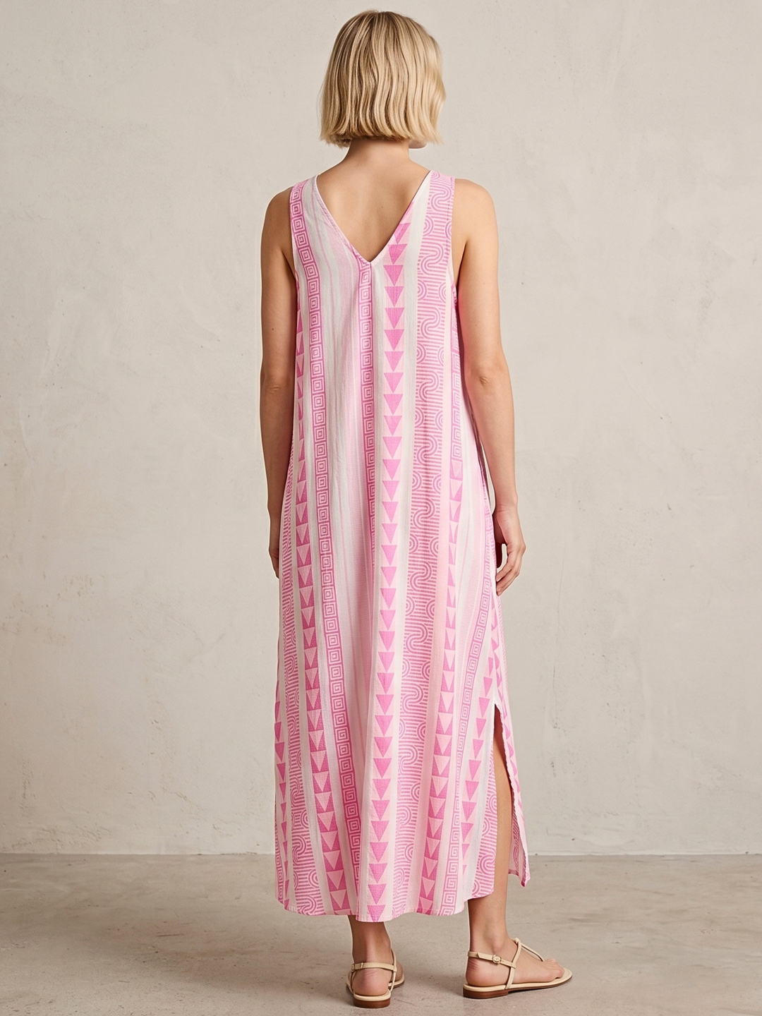 TESU GEOMETRIC KAFTAN MIDI DRESS