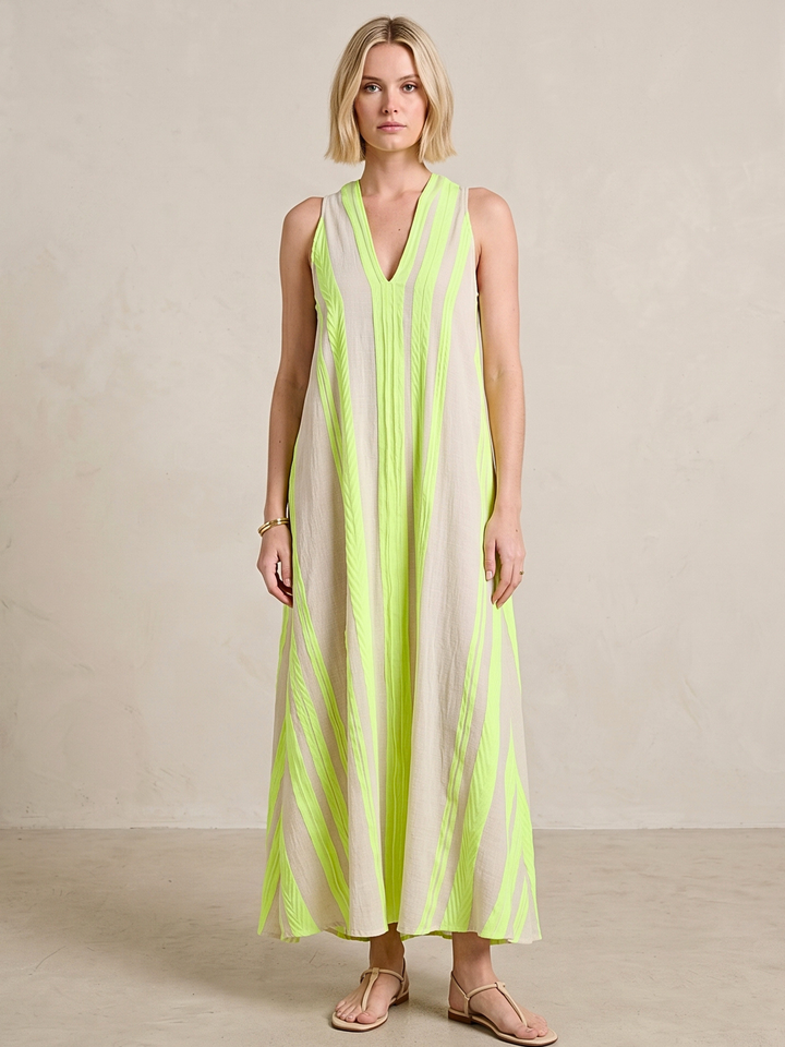 TESU GEOMETRIC KAFTAN MIDI DRESS