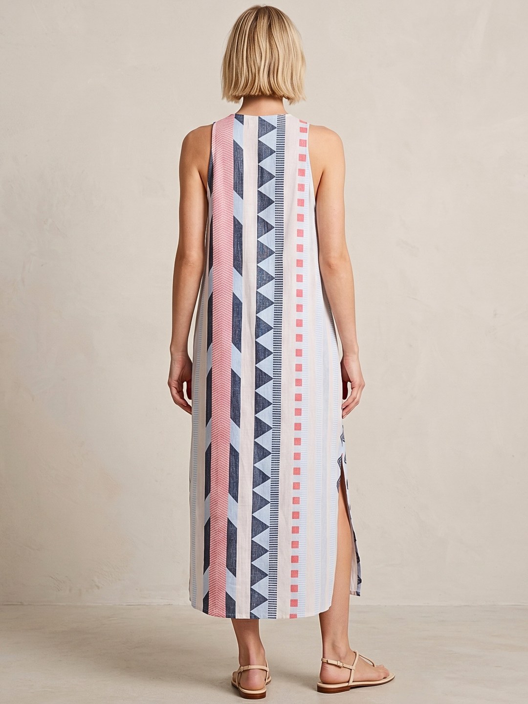 TESU GEOMETRIC KAFTAN MIDI DRESS