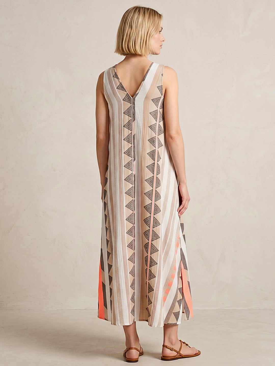 TESU GEOMETRIC KAFTAN MIDI DRESS