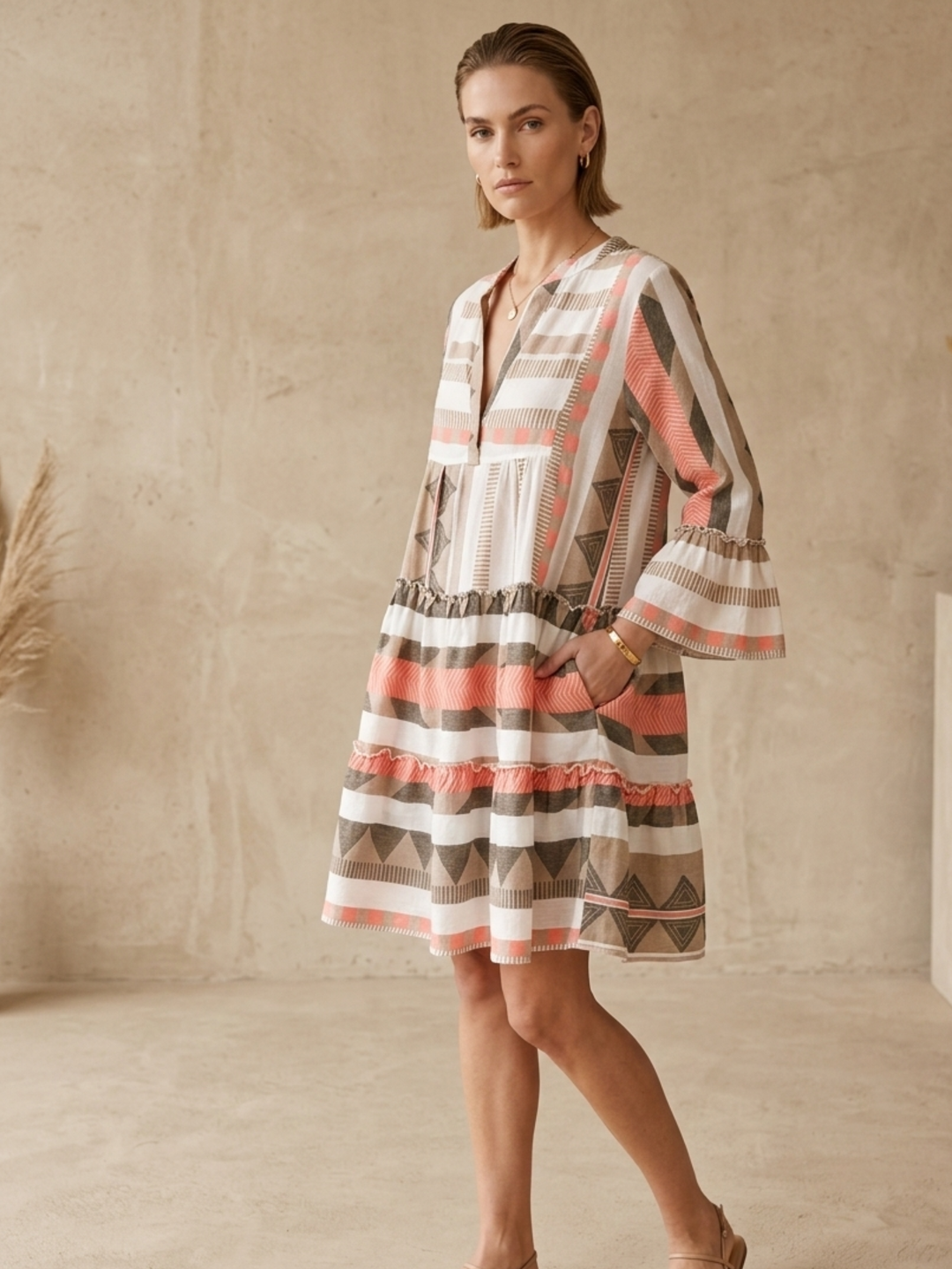 THE TORI TIERED MINI COTTON DRESS