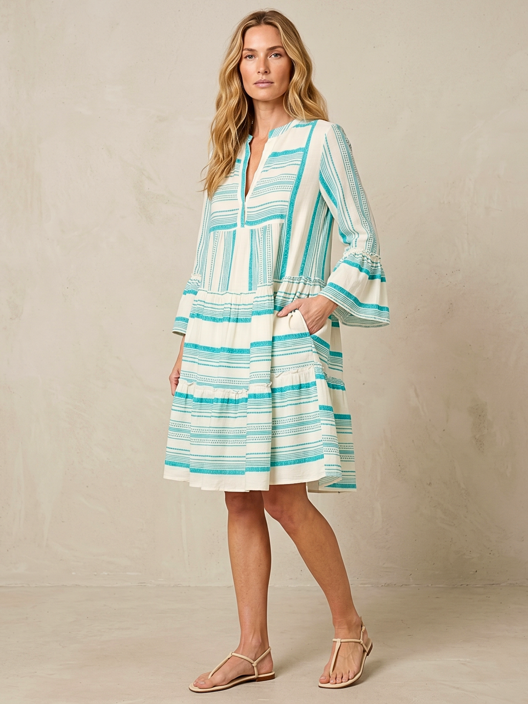 THE TORI TIERED MINI COTTON DRESS