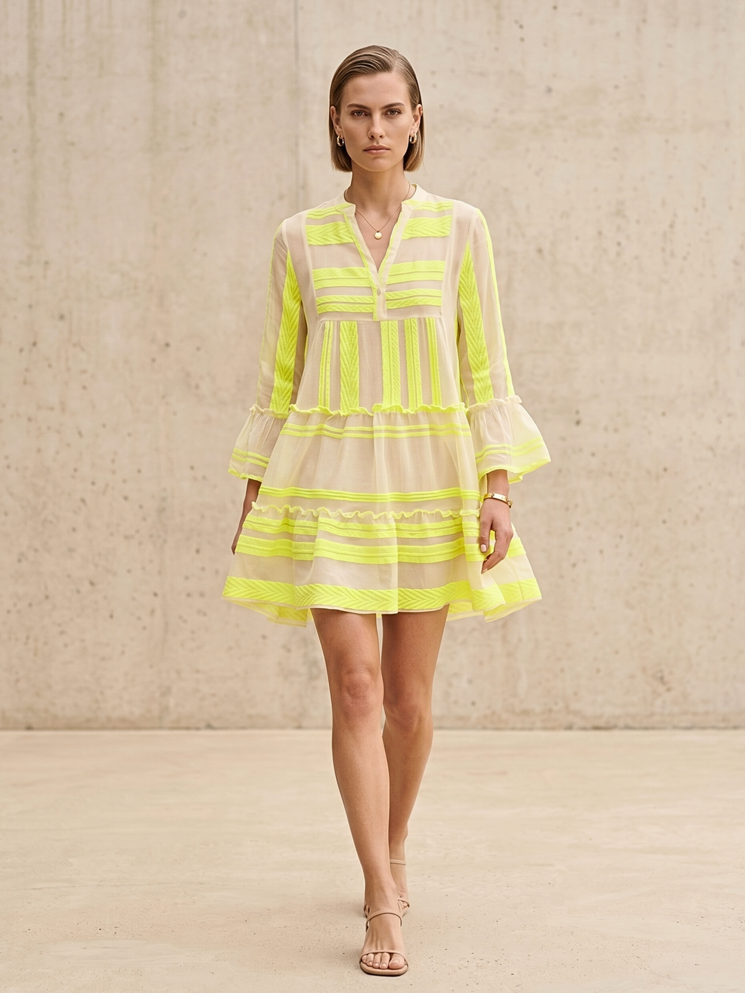 THE TORI TIERED MINI COTTON DRESS