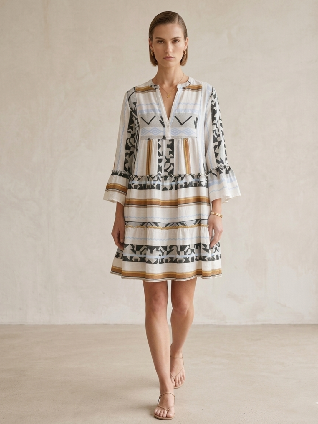 THE TORI TIERED MINI COTTON DRESS