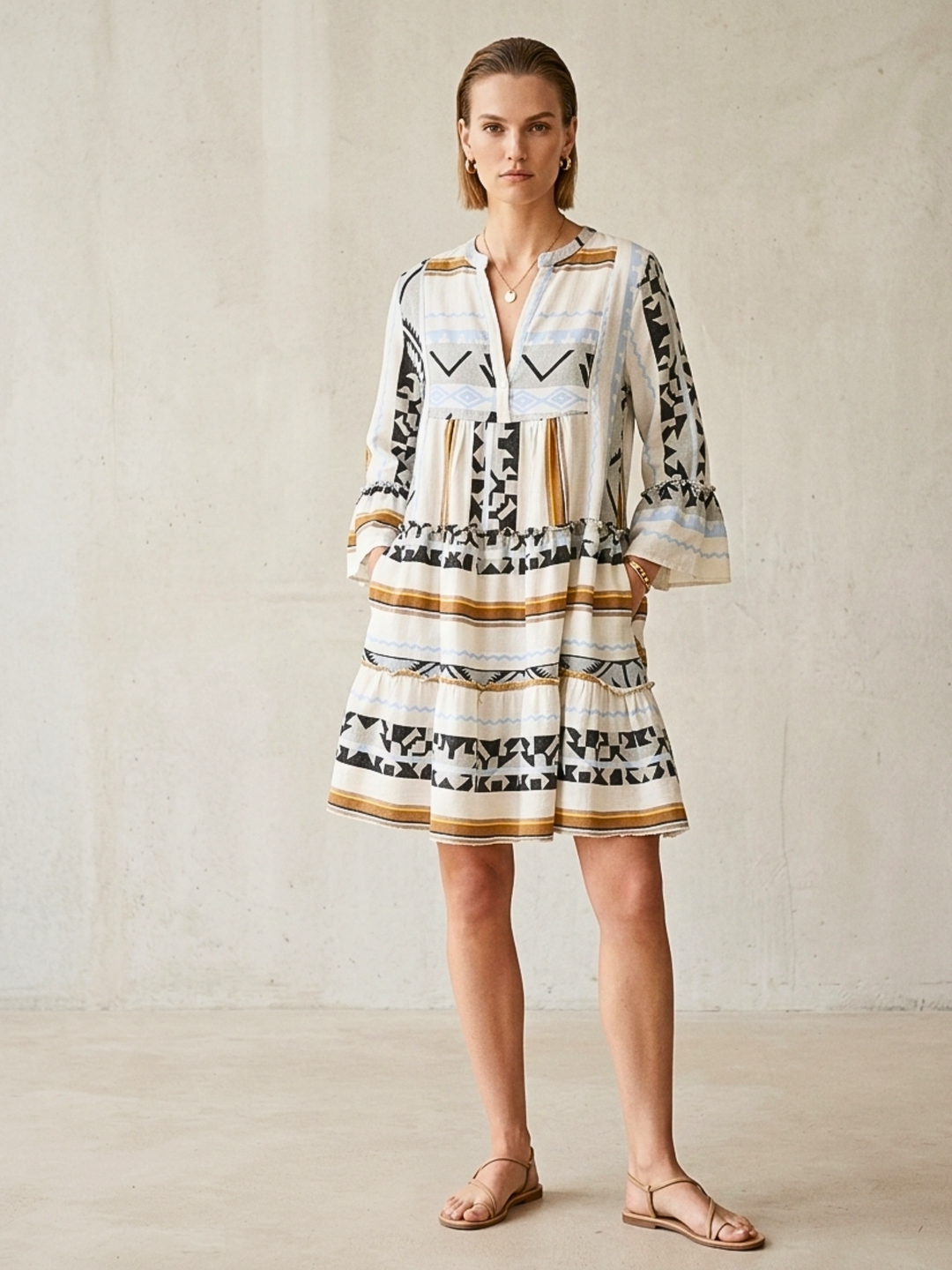 THE TORI TIERED MINI COTTON DRESS