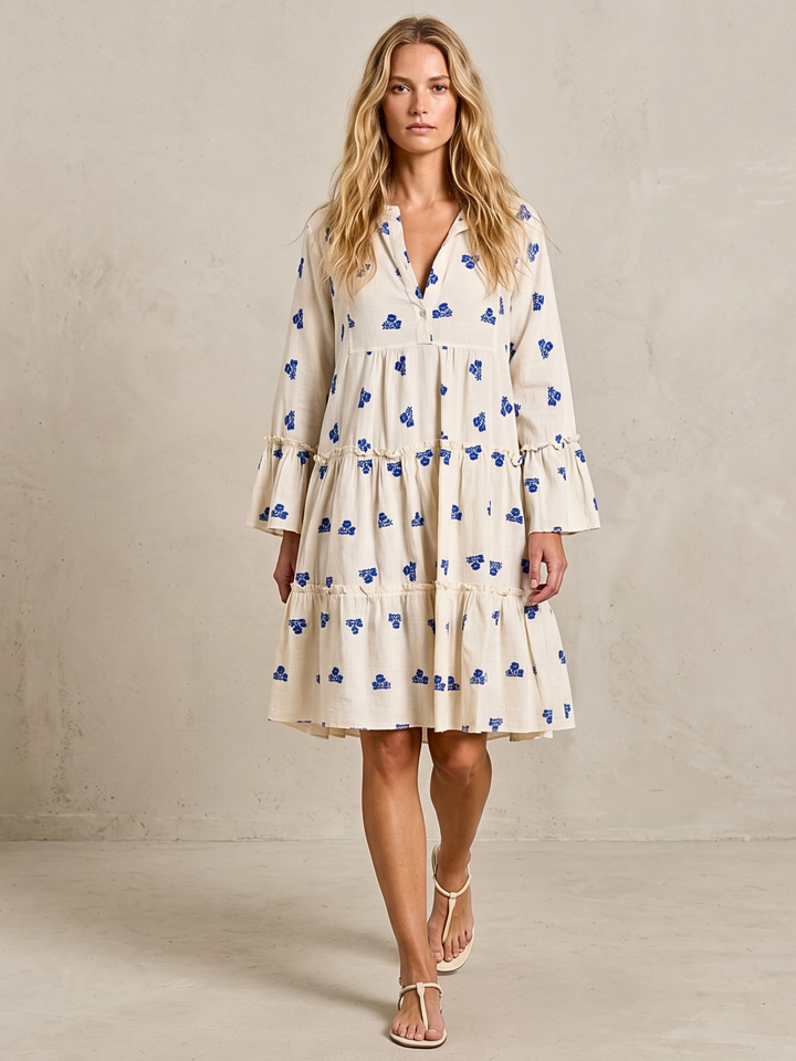 THE TORI TIERED MINI COTTON DRESS