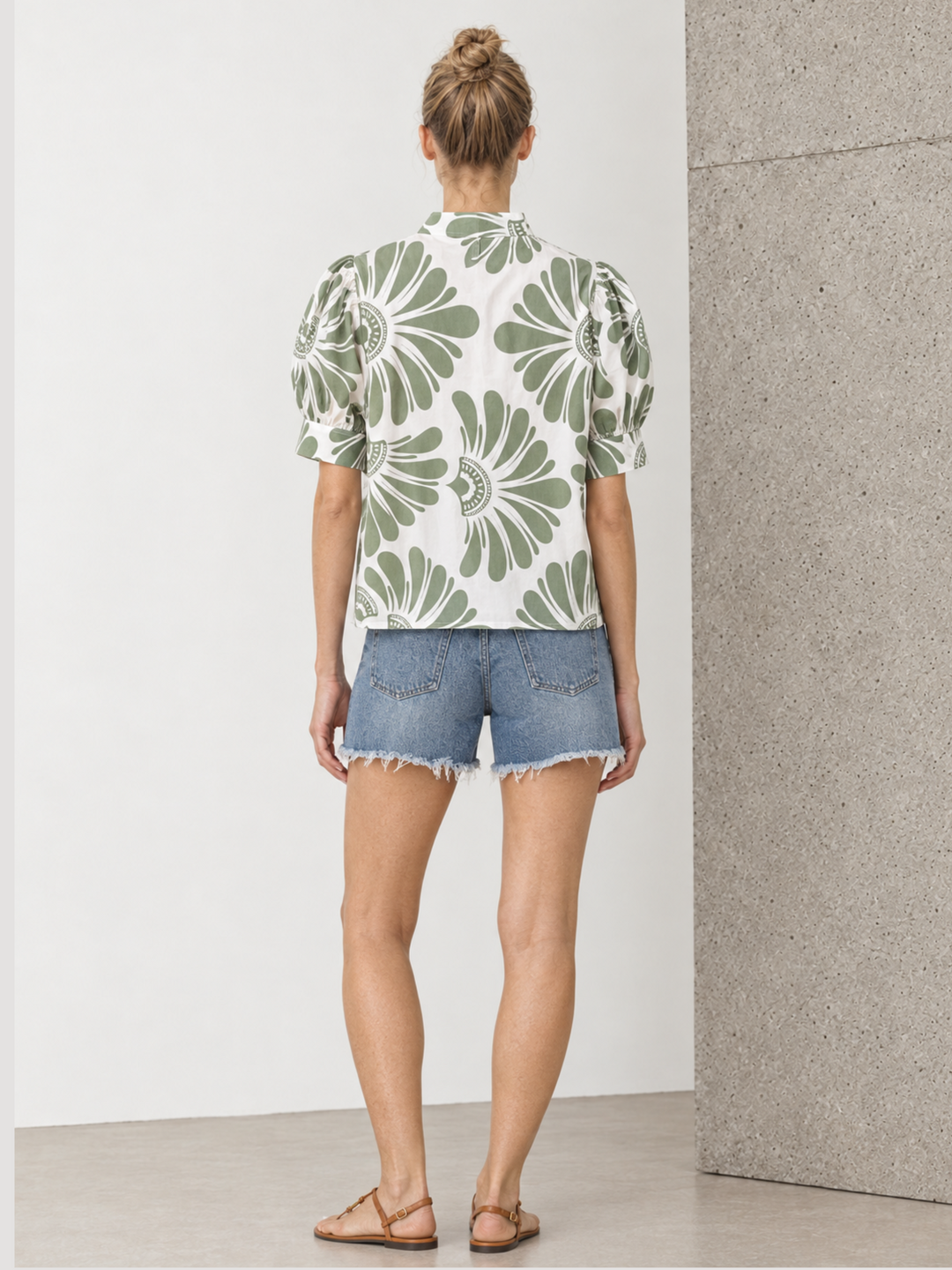 Darnya The Essential Puff-Sleeve V-Neck Blouse