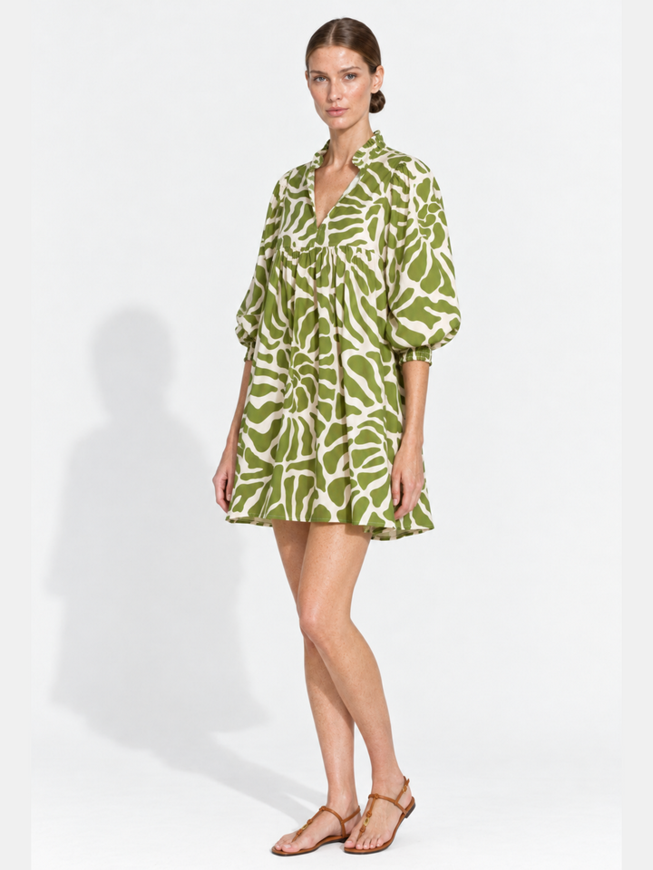 Jasper Balloon Sleeve Babydoll Mini Dress