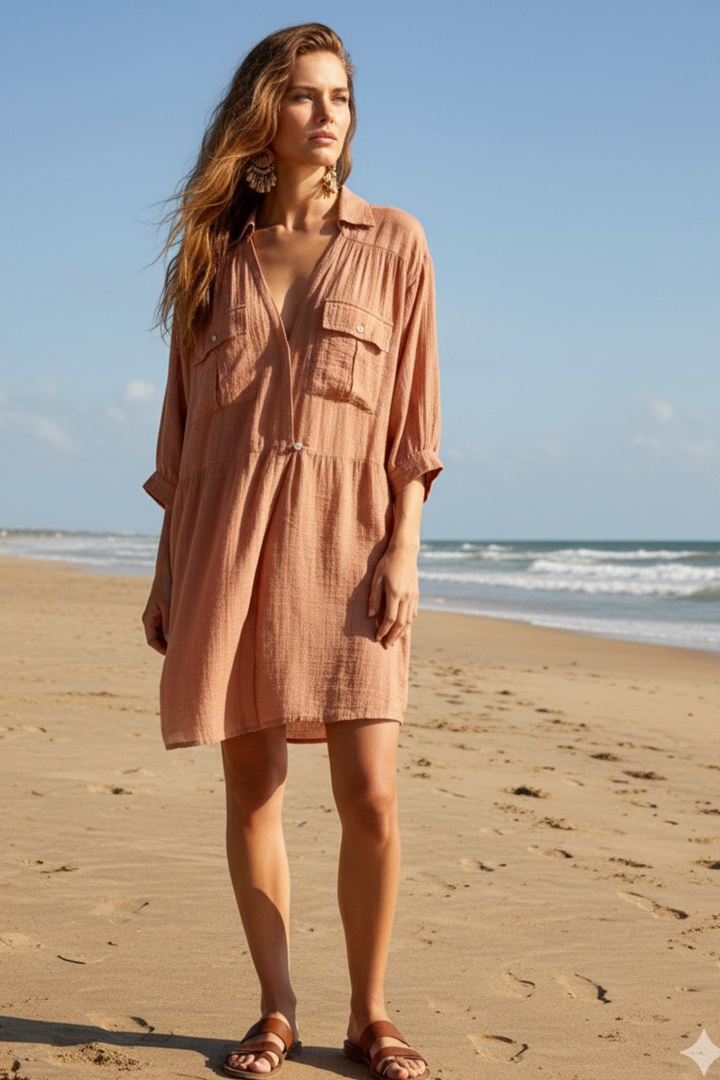 The Romina Cotton Gauze Cover Up Tunic