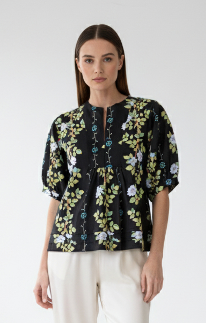 Allison Italian Cotton Style Peplum Top