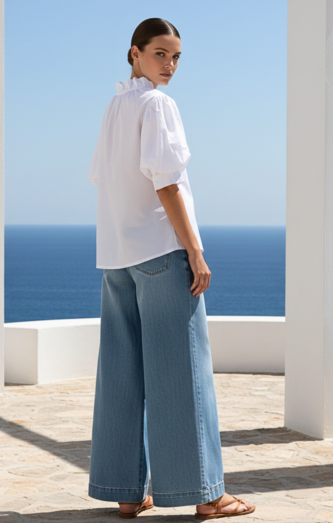 Elaine Bohemian Puff-Sleeve Blouse