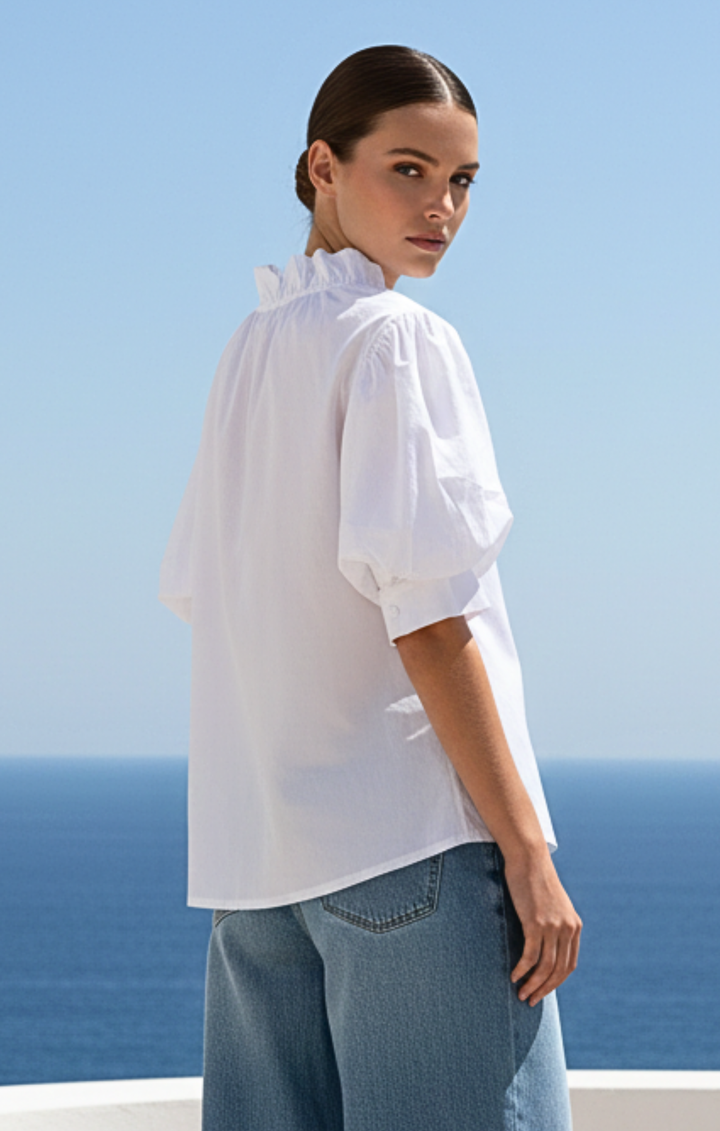 Elaine Bohemian Puff-Sleeve Blouse